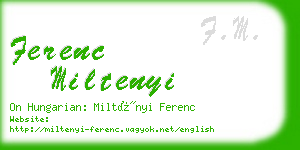 ferenc miltenyi business card